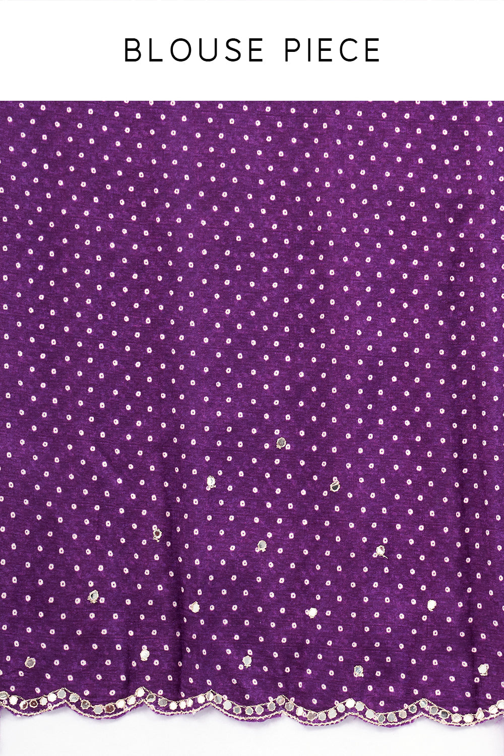 Purple Silk Bandhej Print Saree with Mirror and Zari Work