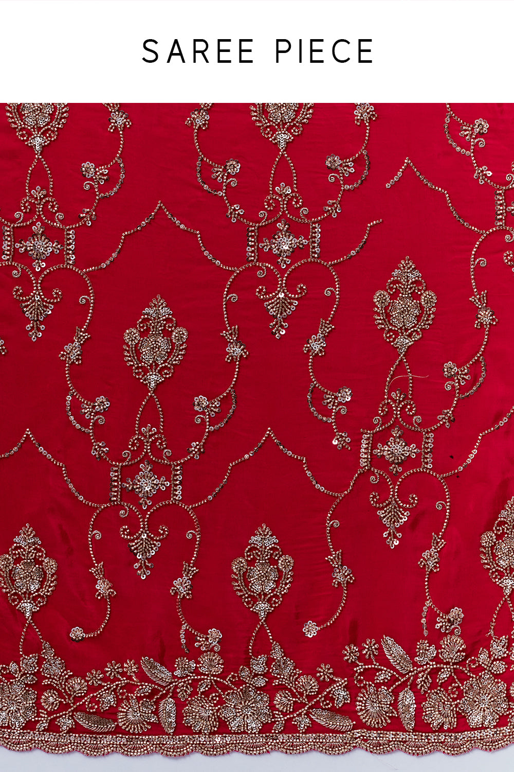 Rani Crepe Saree with Cutdana Jaal