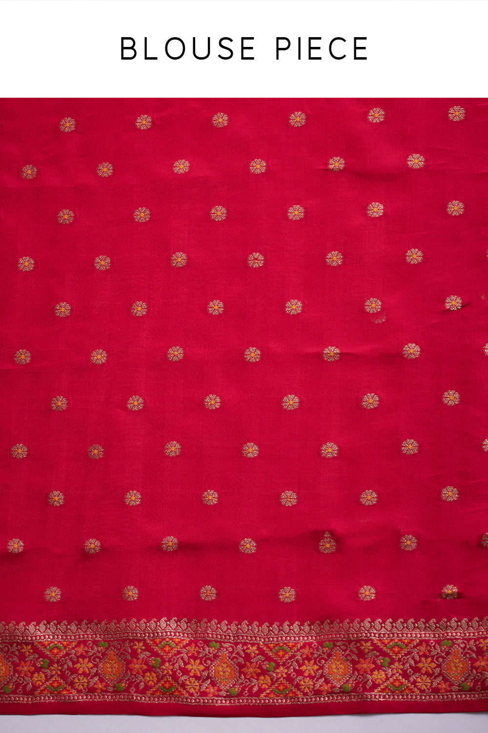 Rani Pink Dola Silk Patola Print Saree with Unstitched Blouse