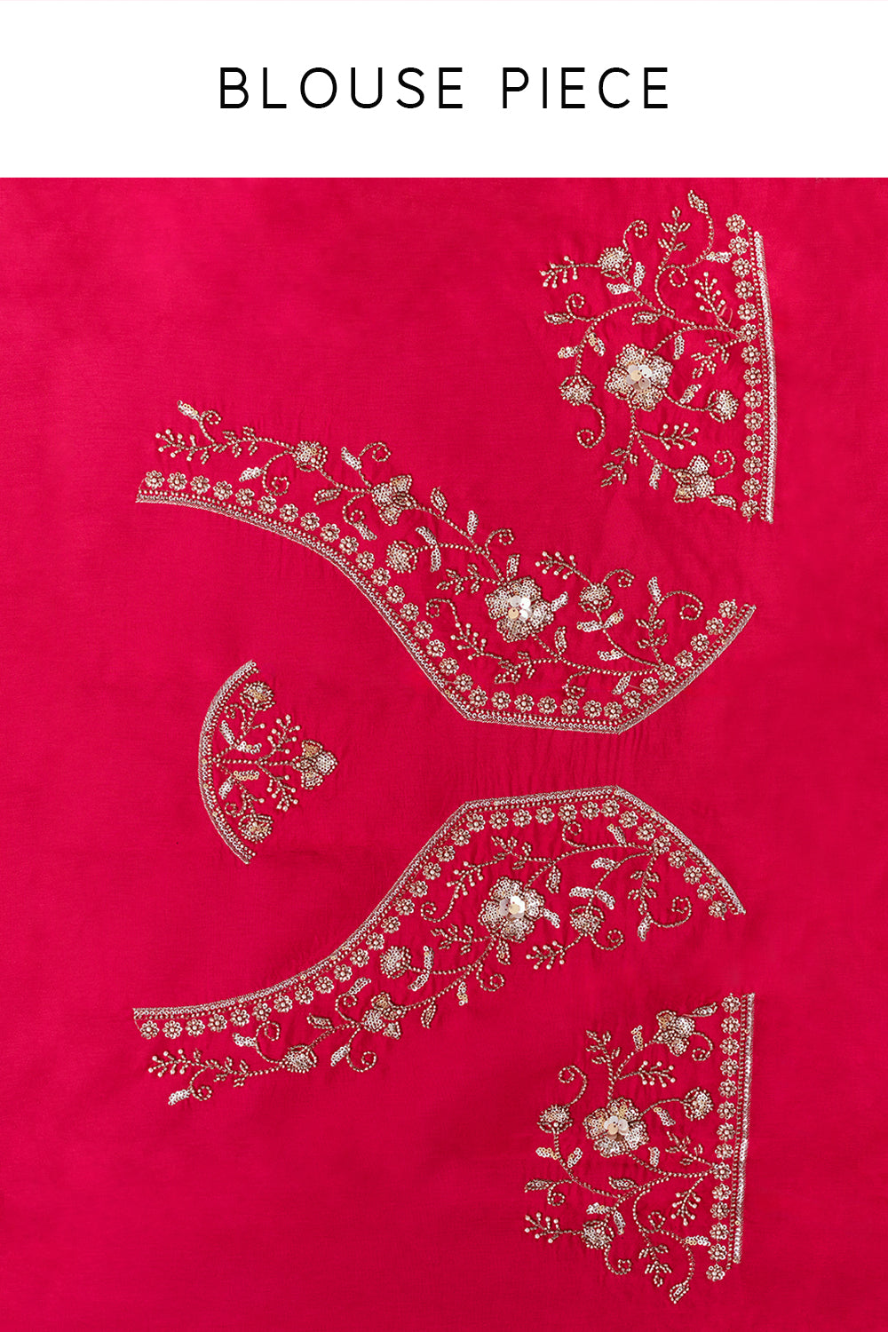 Rani Pink Georgette Saree with Scalloped Pearl Border