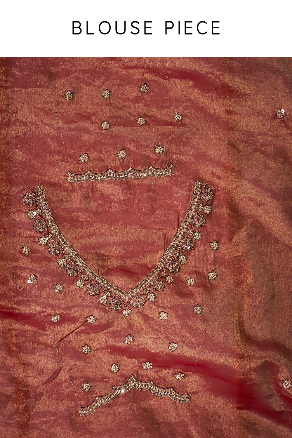 Rani Pink and Gold Banarasi Saree with Zardozi Work and Unstitched Blouse