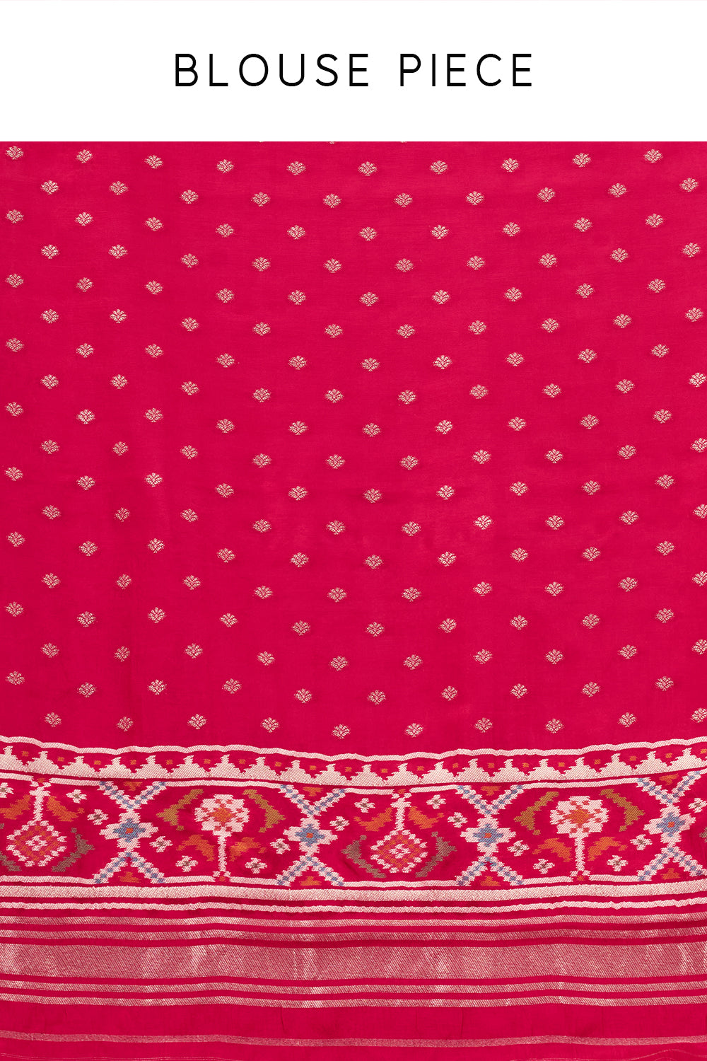 Rani Pink Jacquard Silk Woven Saree with Patola Border