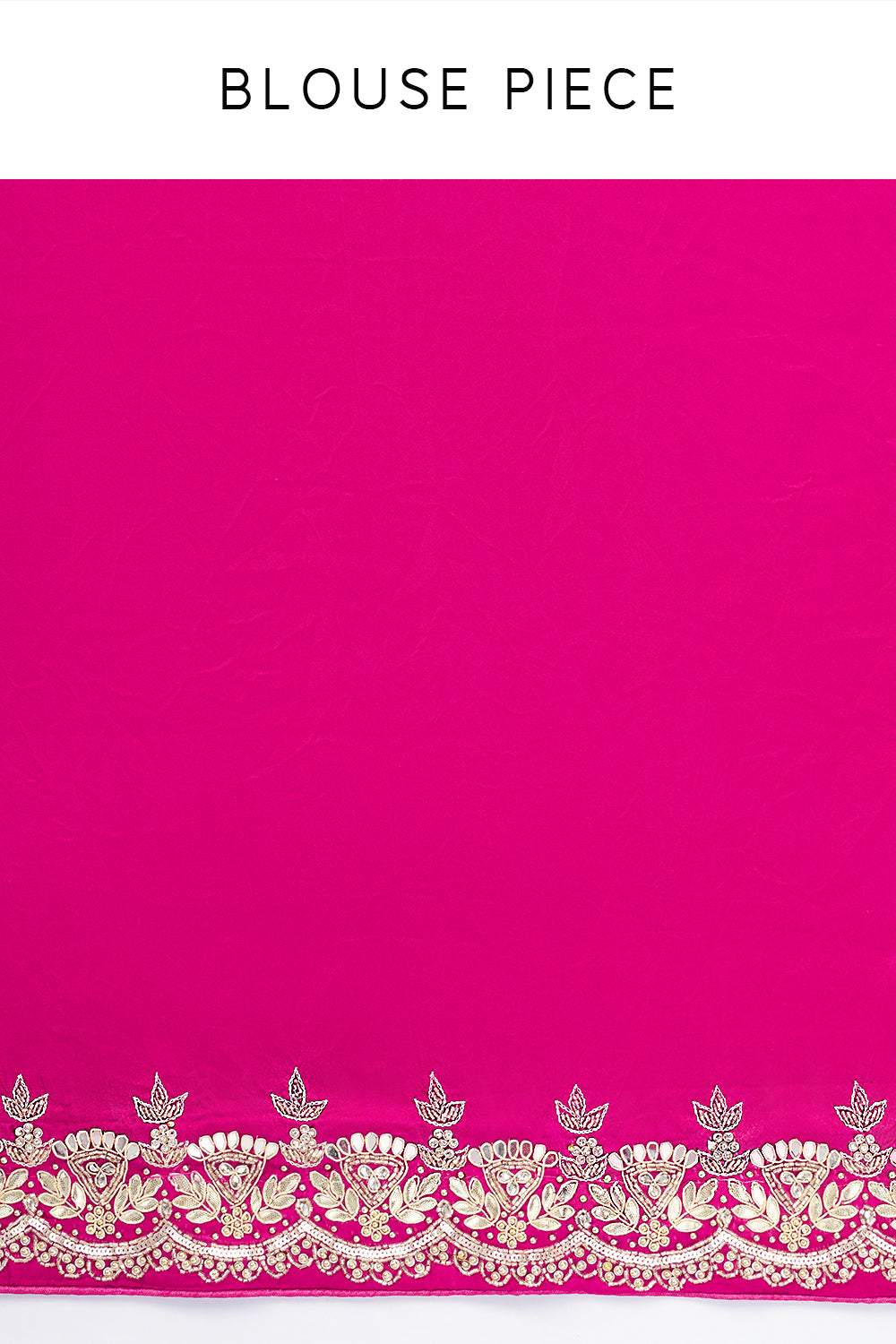 Rani Pink Pure Bandhani Saree with Zardosi Work