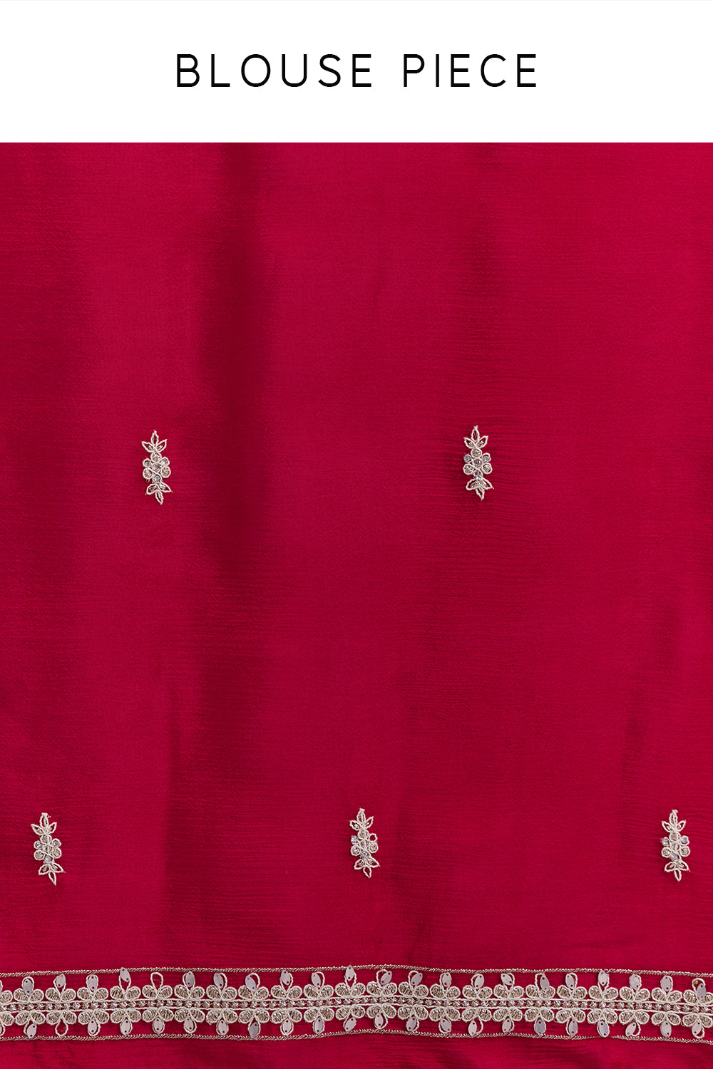 Rani Pink Pure Chiffon Saree with Aari Embroidery And Stitched Blouse