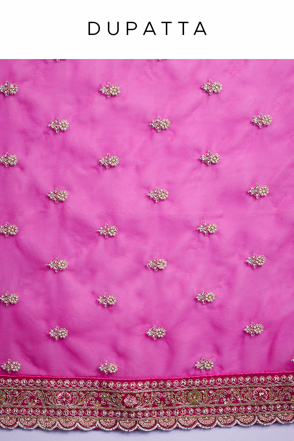 Rani Pink Raw Silk Bridal Lehenga with Cutdana and Resham Work