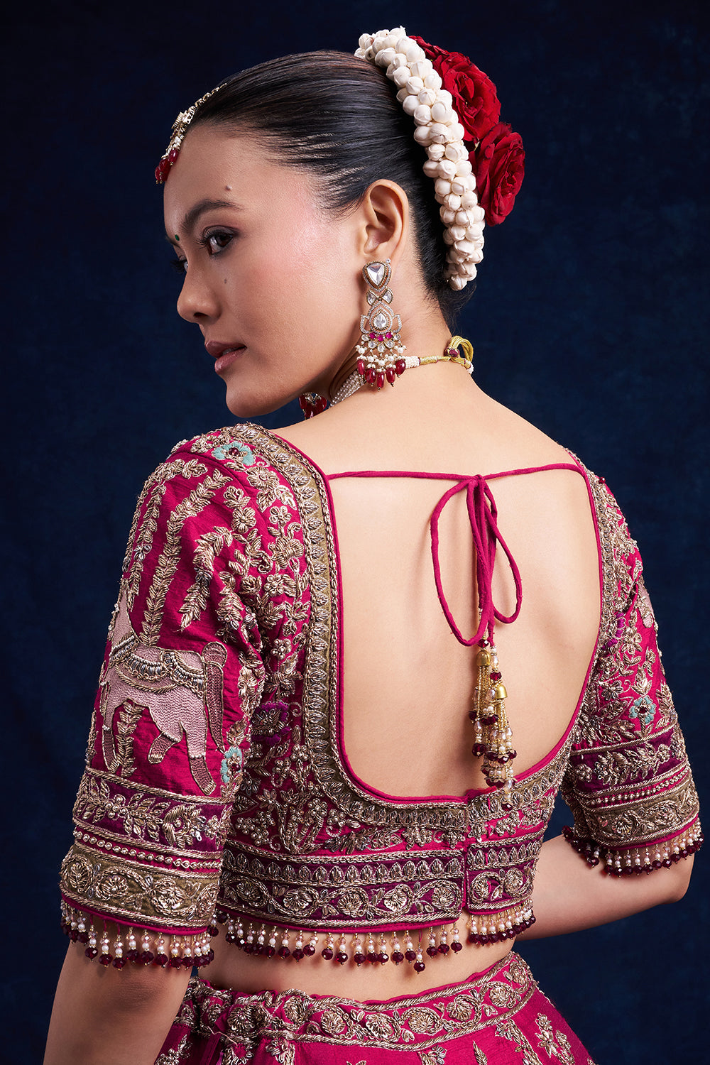 Rani Pink Raw Silk Bridal Lehenga with Regal Zardozi Work