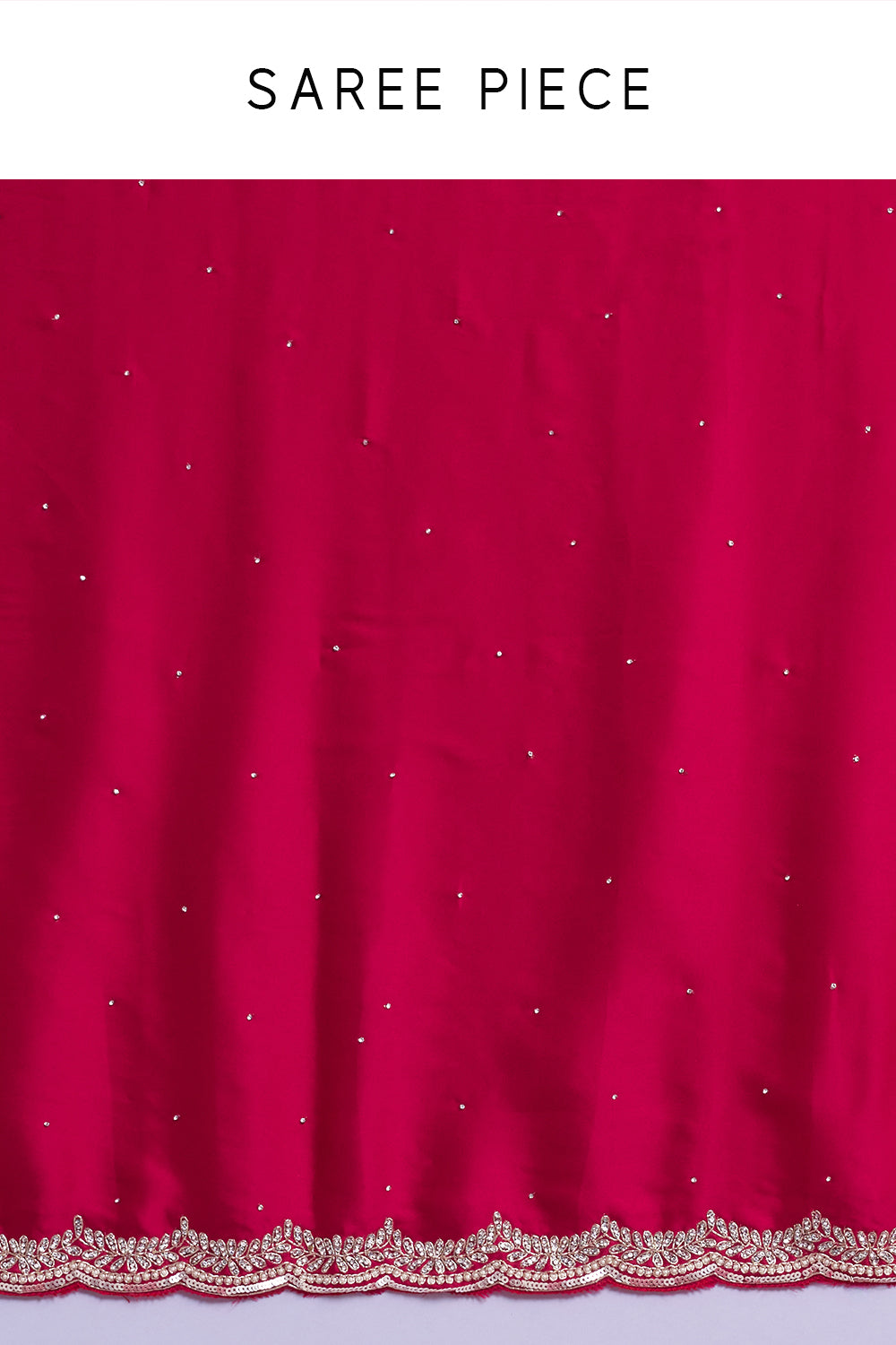 Rani Pink Satin Embellished Saree