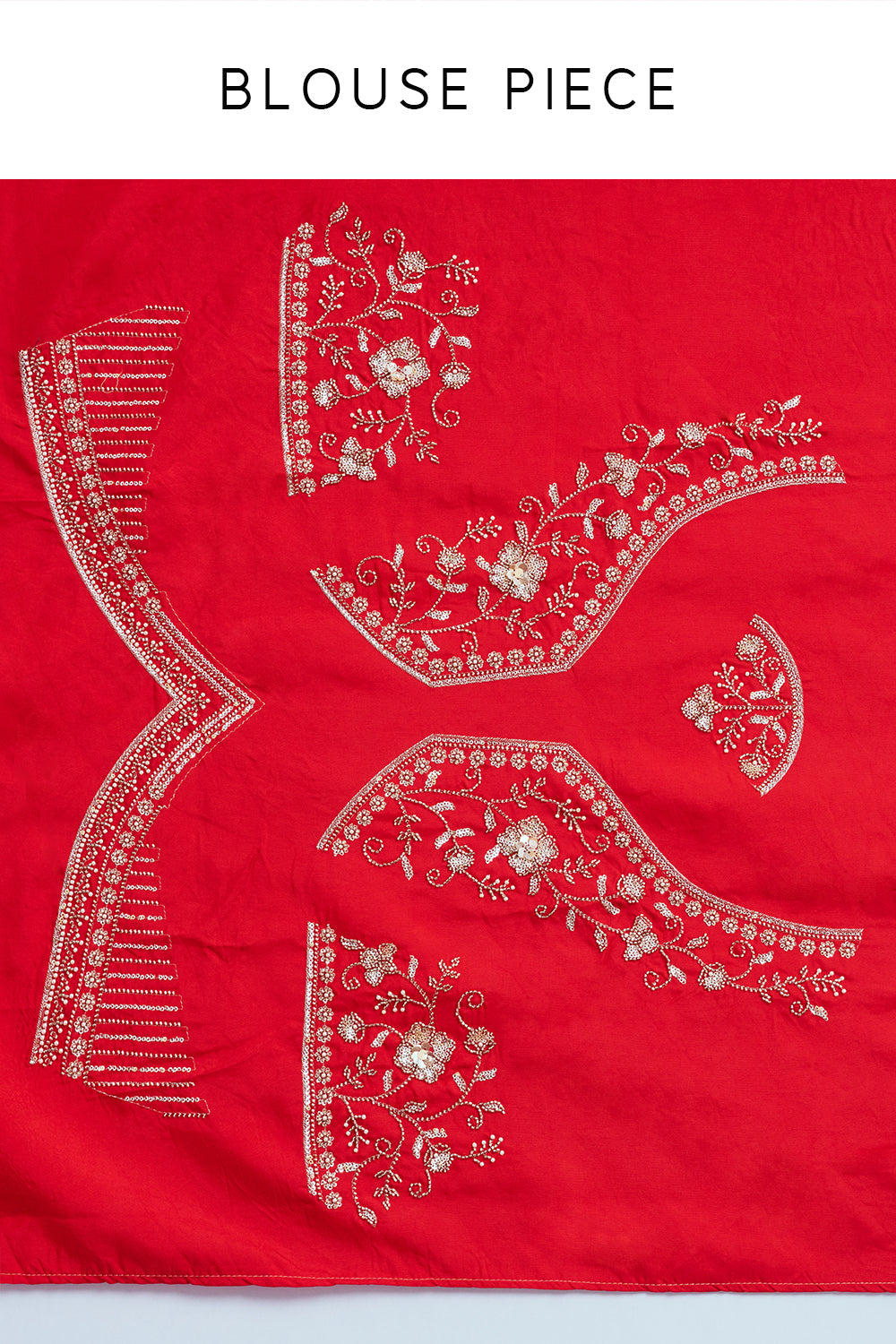 Red Banarasi Khadi Georgette Saree with Cutdana Work