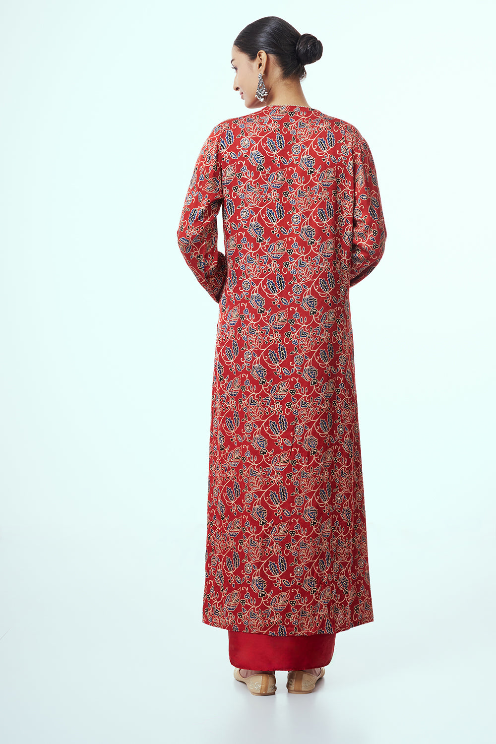 Red Modal Indo Western with Mirror Work