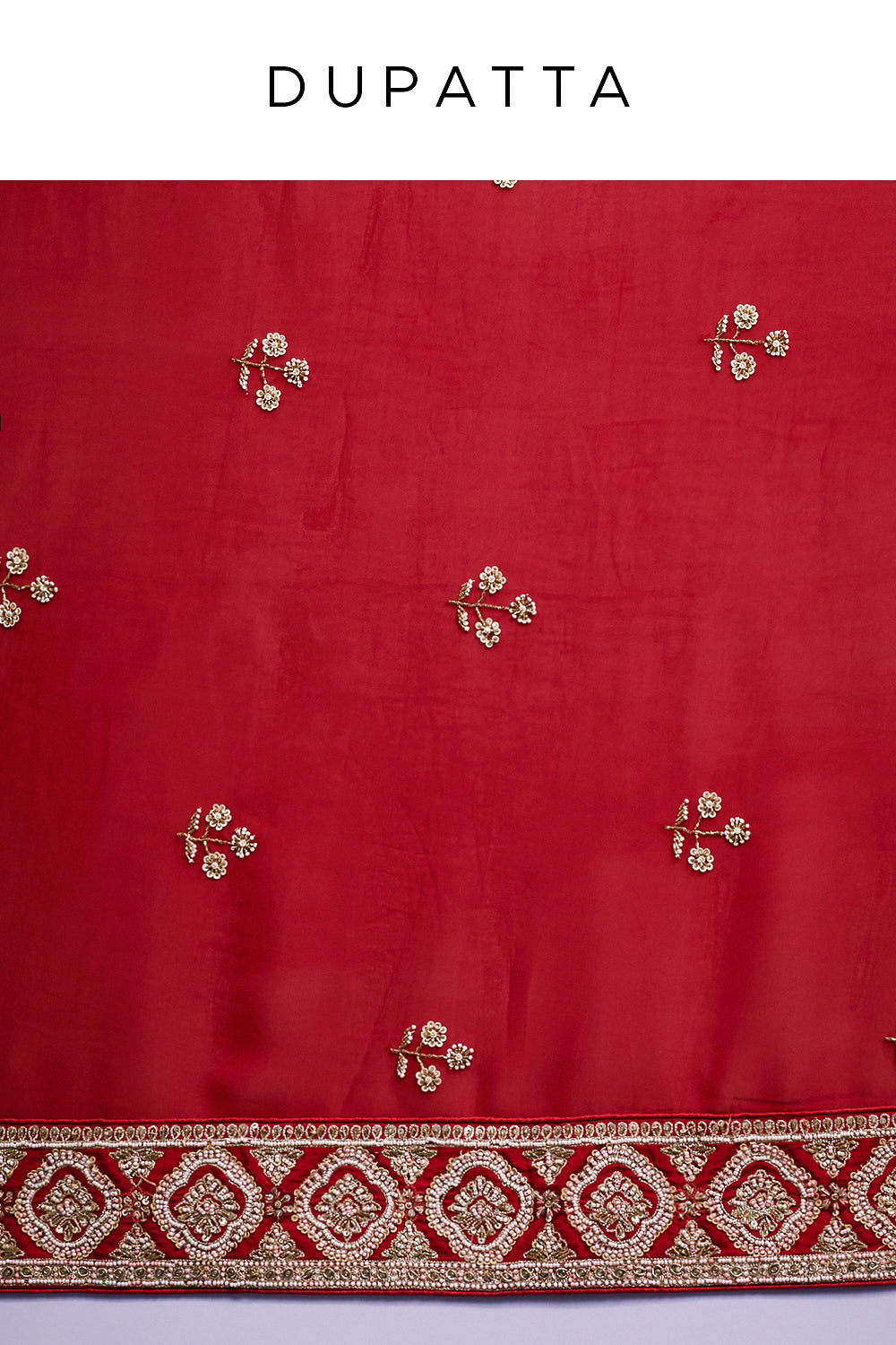Red Raw Silk Bridal Lehenga with Heritage Motif Details