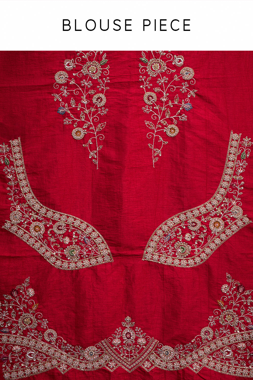 Red Raw Silk Bridal Lehenga with Pearl and Cutdana Work