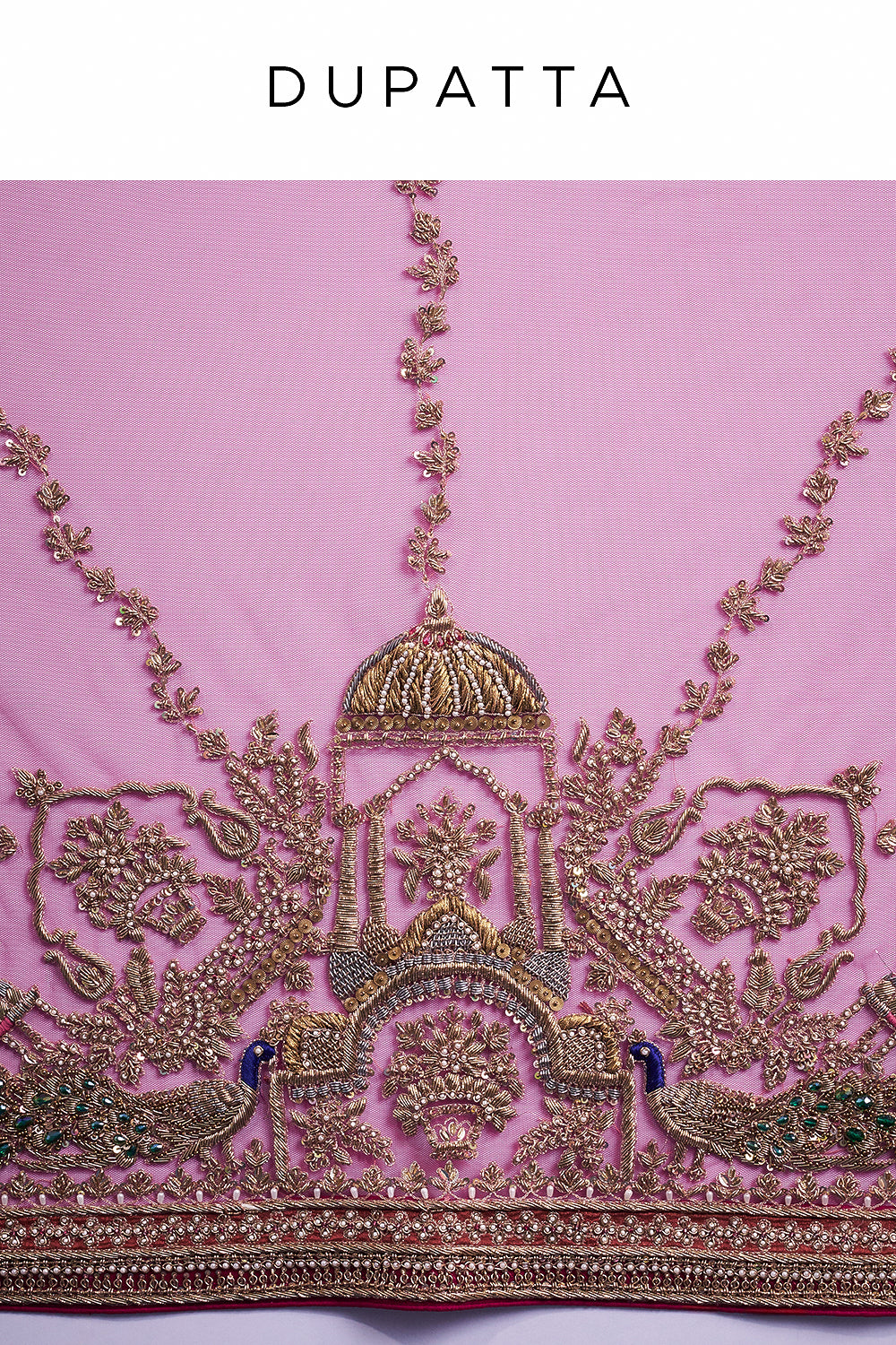 Red Raw Silk Bridal Lehenga with Pearl Cutdana and Sequins Work
