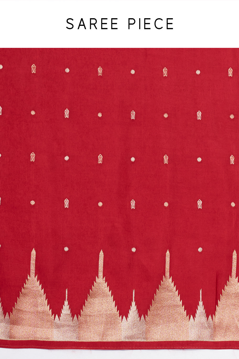 Red Silk Woven Saree with Nature Motifs