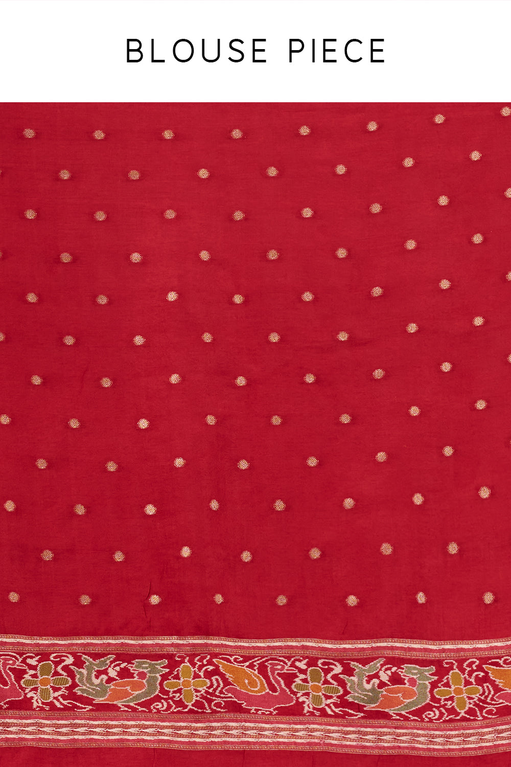 Red Silk Woven Saree with Nature Motifs