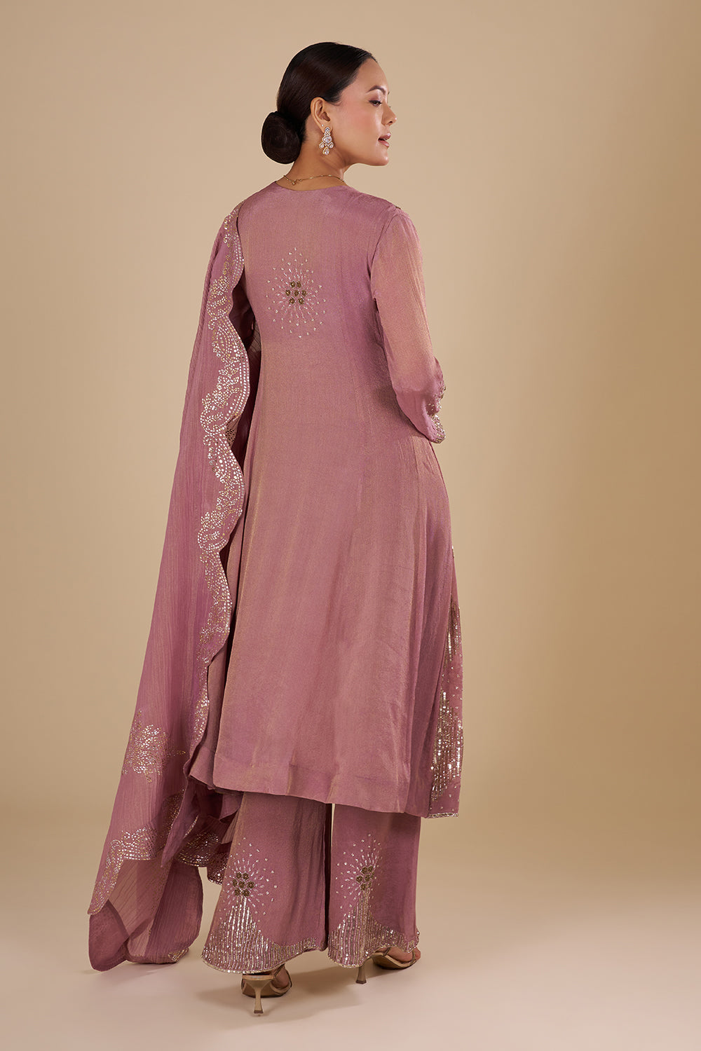 Rose Mauve Silk Blend Kurta Set