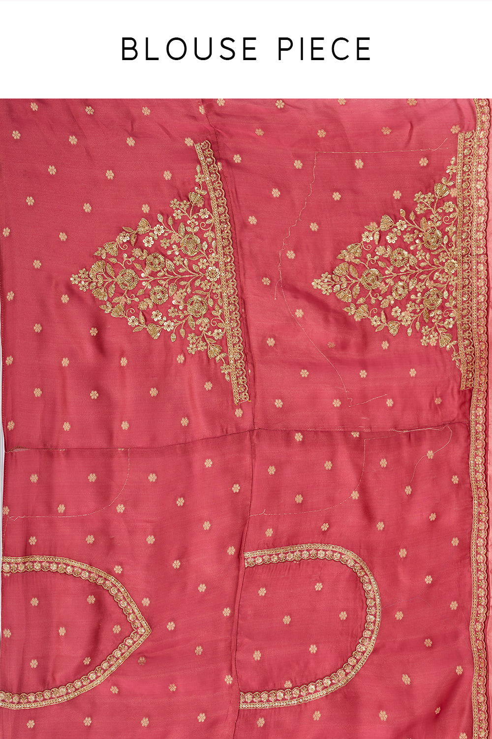 Rose Pink Art Silk Brocade Saree with Floral Motifs