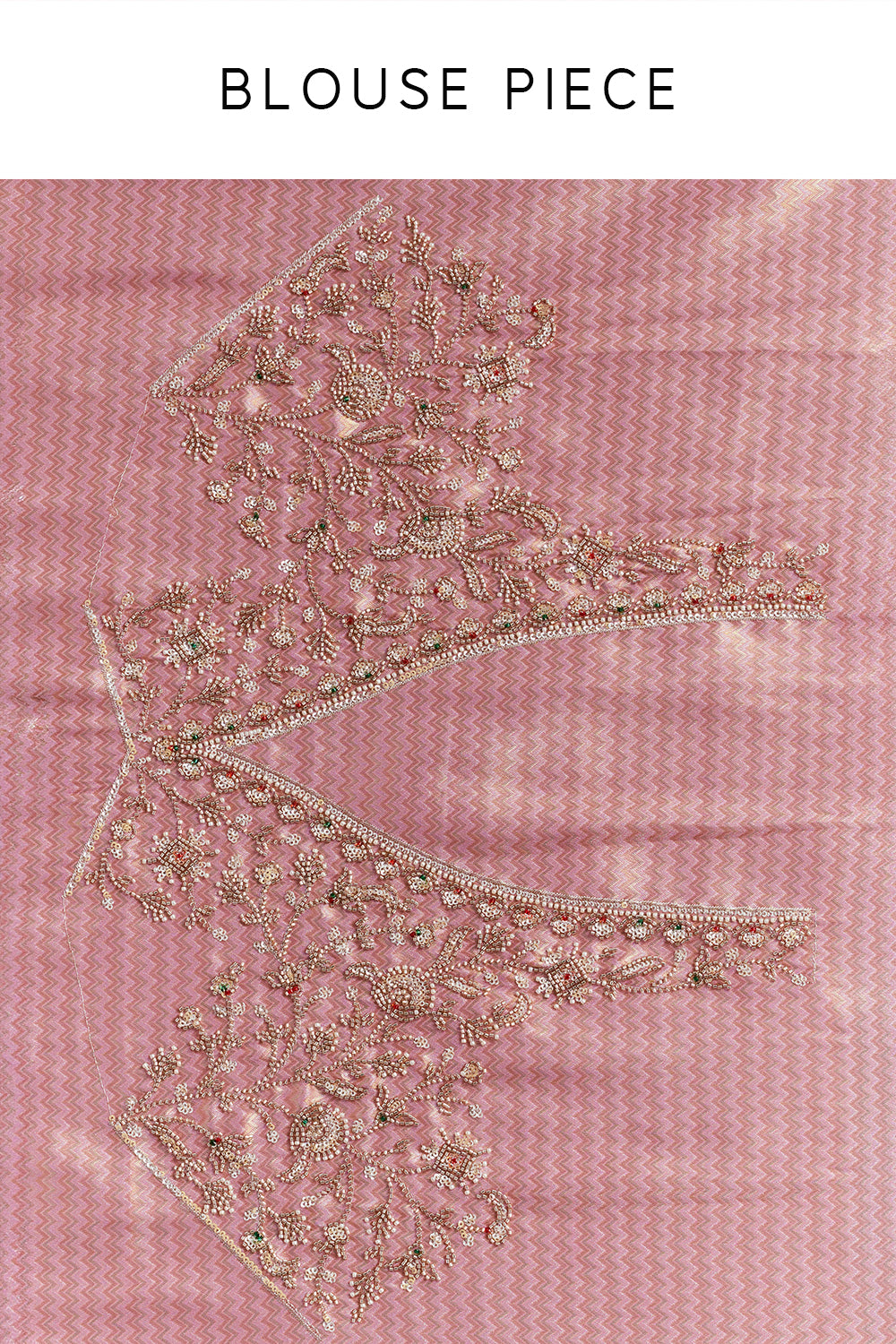 Rose Pink Shimmer Zari Tissue Saree with Cutdana Work