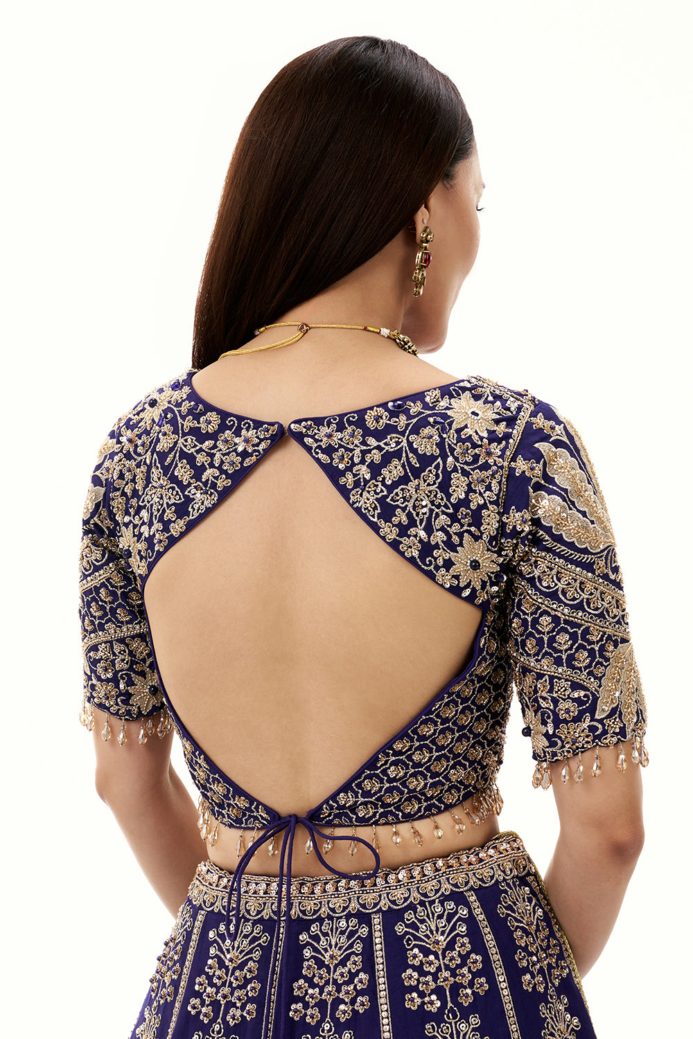 Royal Blue Art Silk Lehenga with with Zari and Cutdana Work