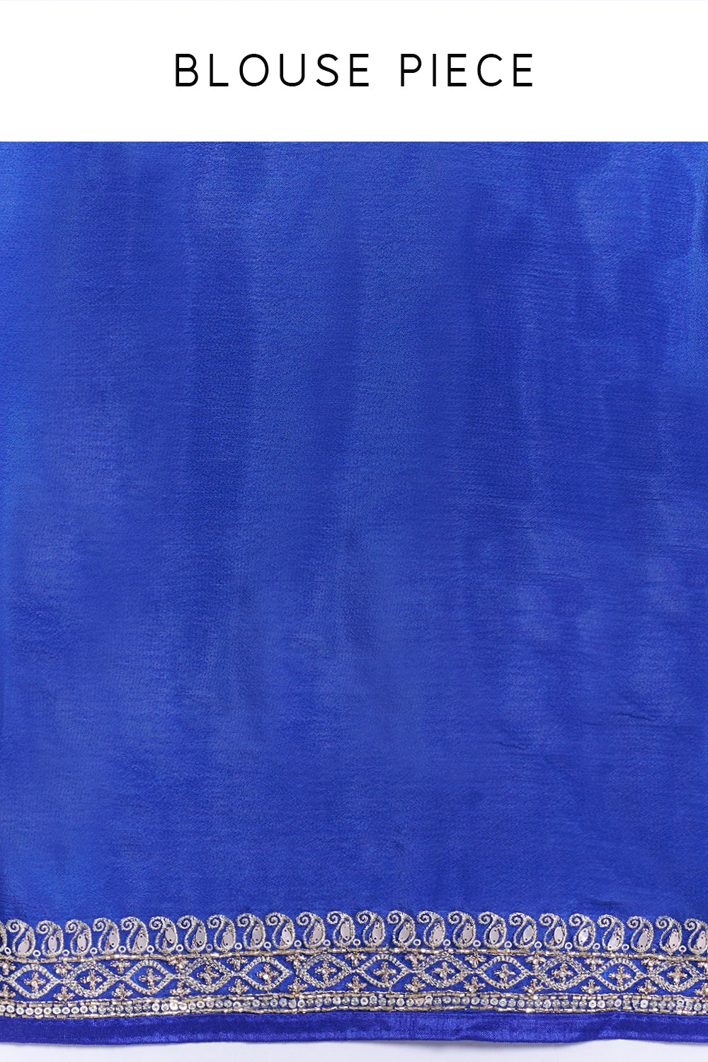 Royal Blue Crepe Embroidered Saree And Stitched Blouse
