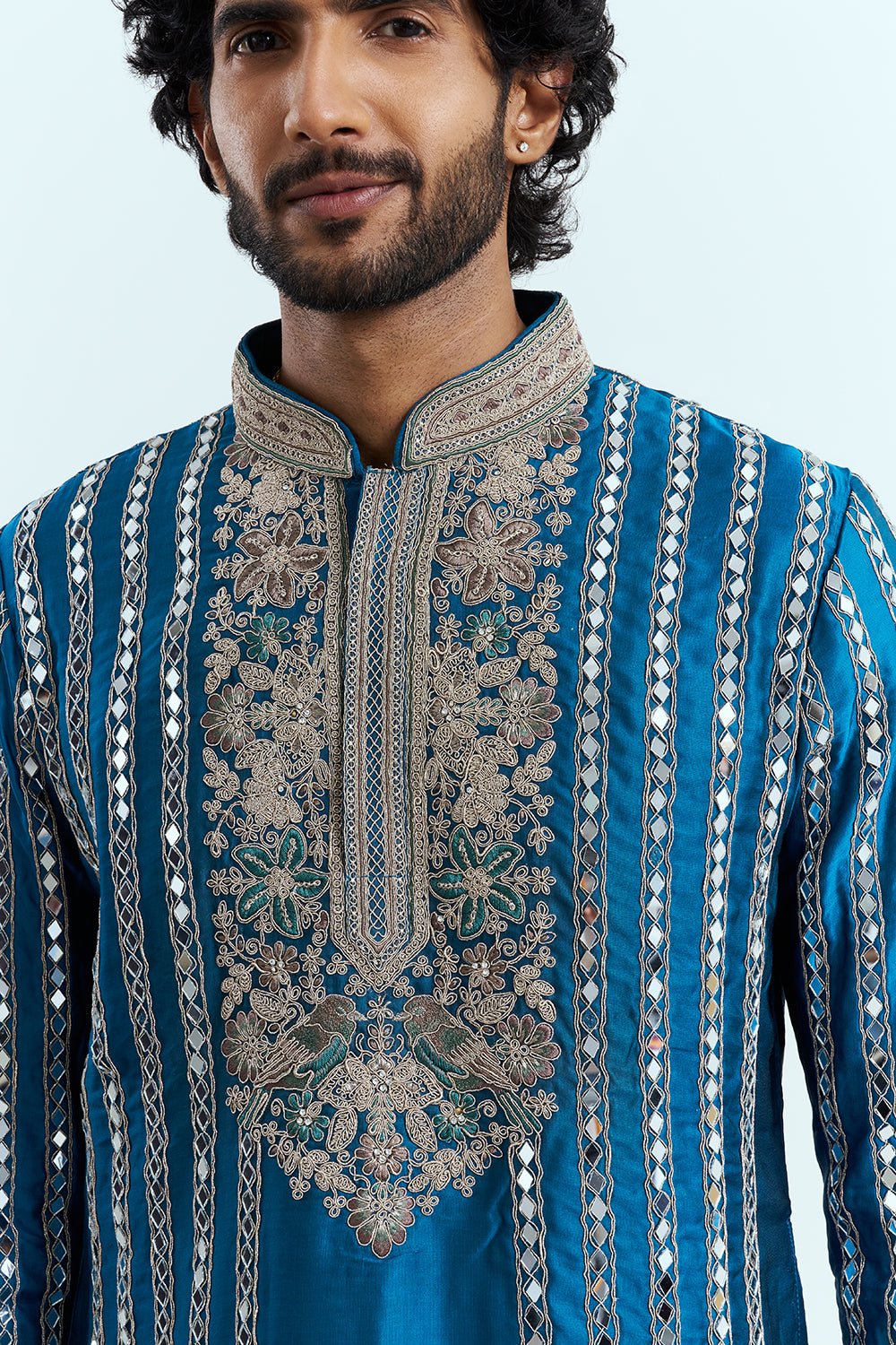 Royal Blue Embroidered Men's Kurta Set