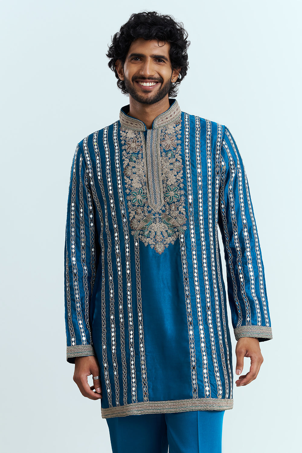 Royal Blue Embroidered Men's Kurta Set