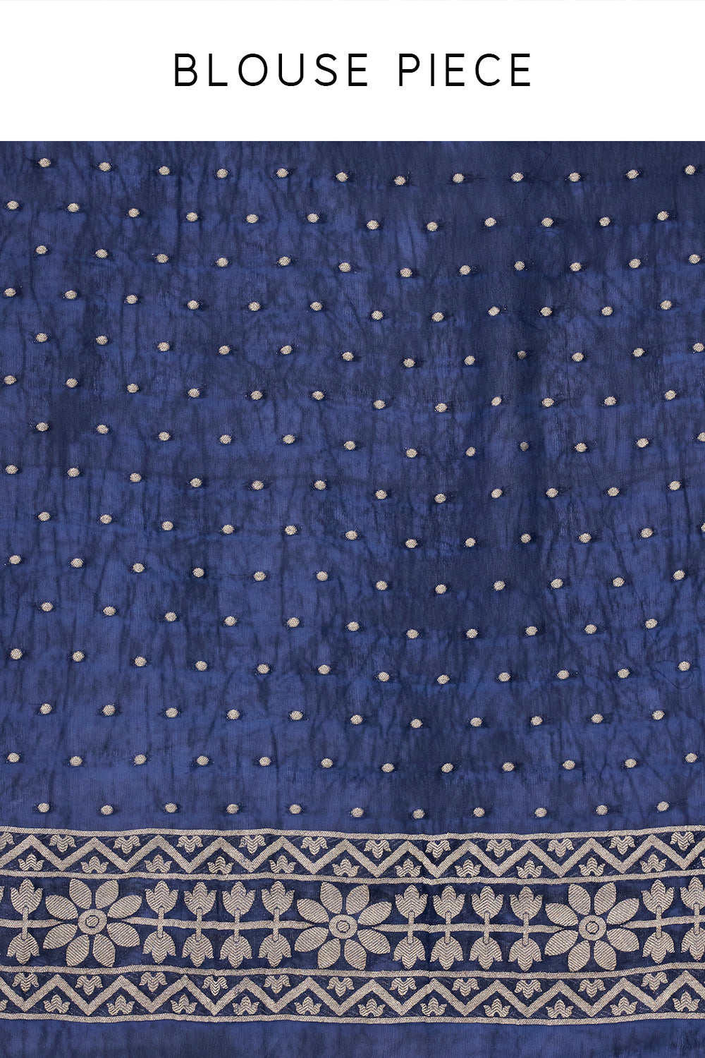 Royal Blue Khadi Georgette Woven Saree with Floral Designs