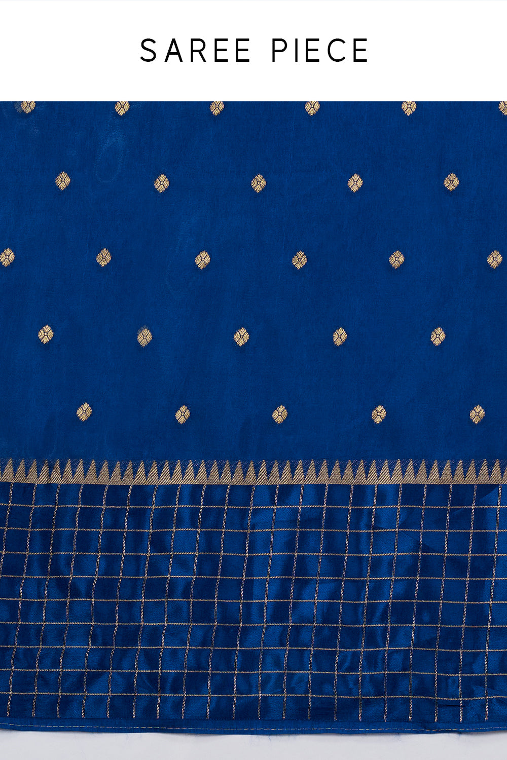 Royal Blue Satin Silk Saree with Zari Work