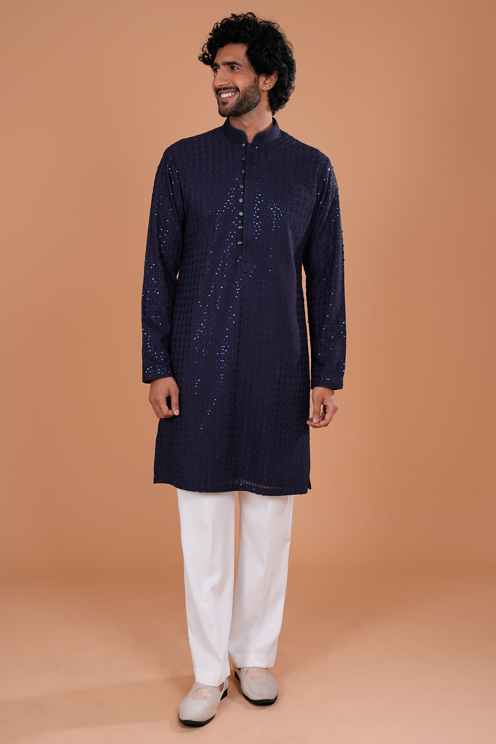 Royal Blue Sequin Embellished Kurta