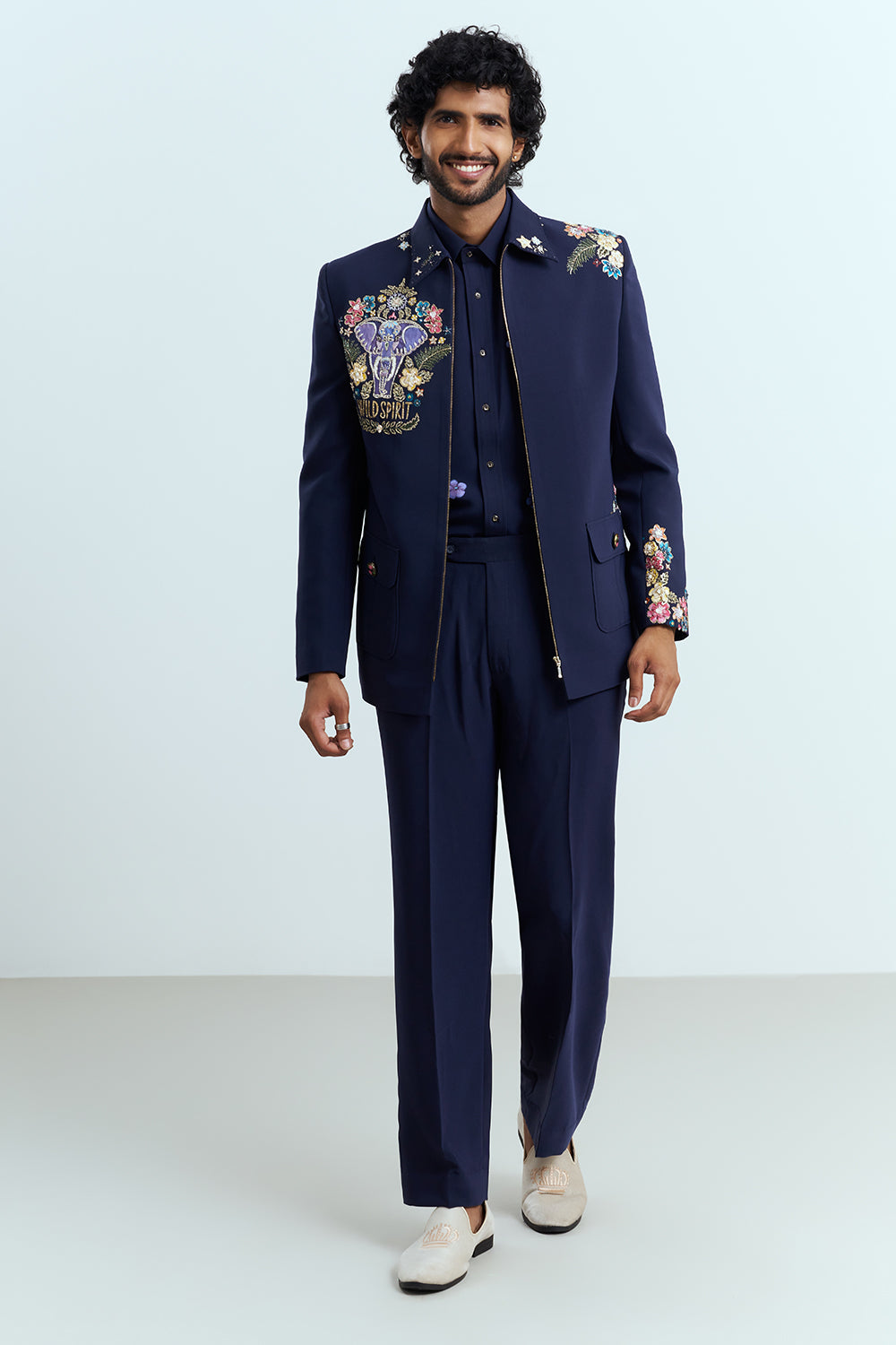 Royal Navy Embroidered Jacket Men's Suit Set