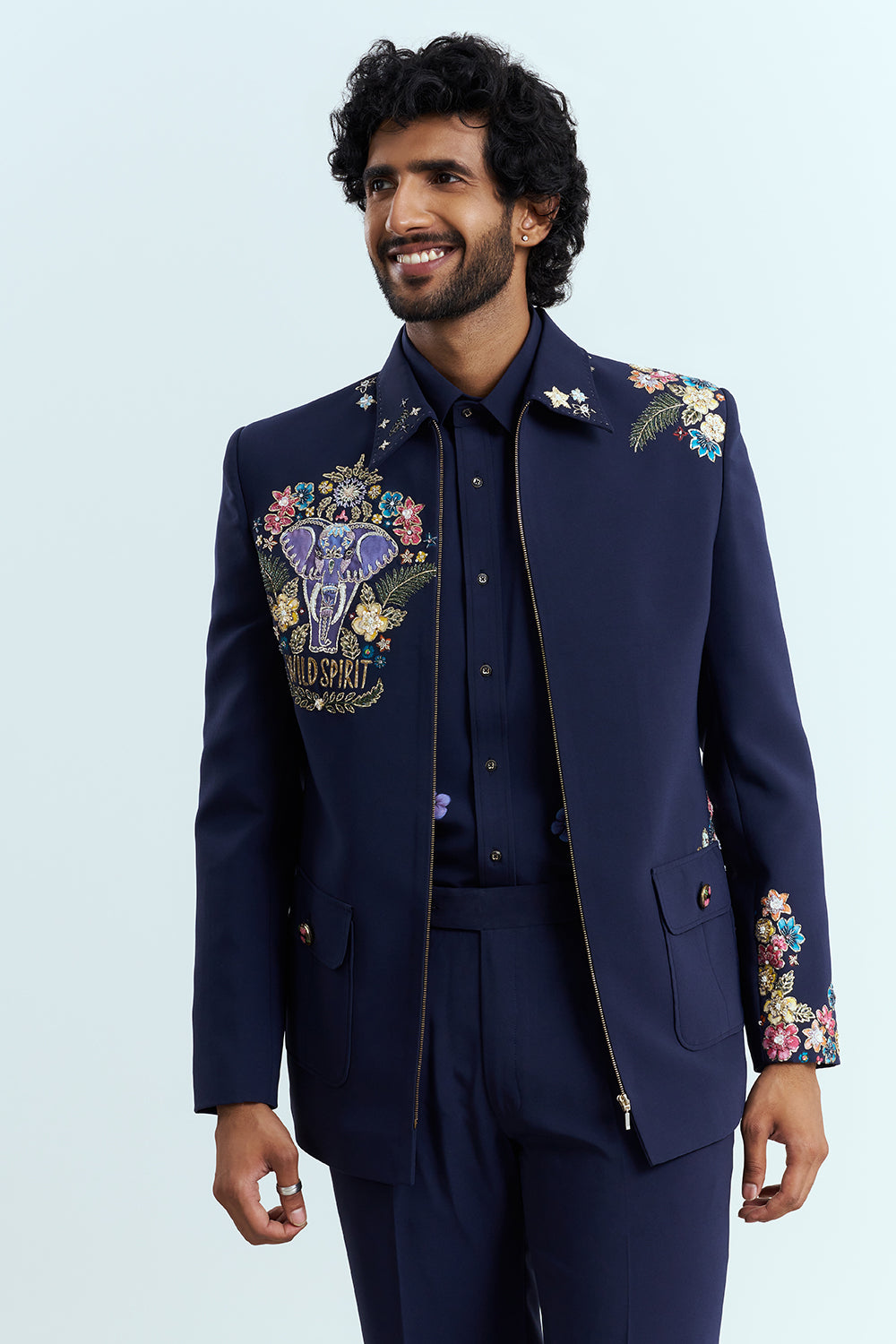 Royal Navy Embroidered Jacket Men's Suit Set