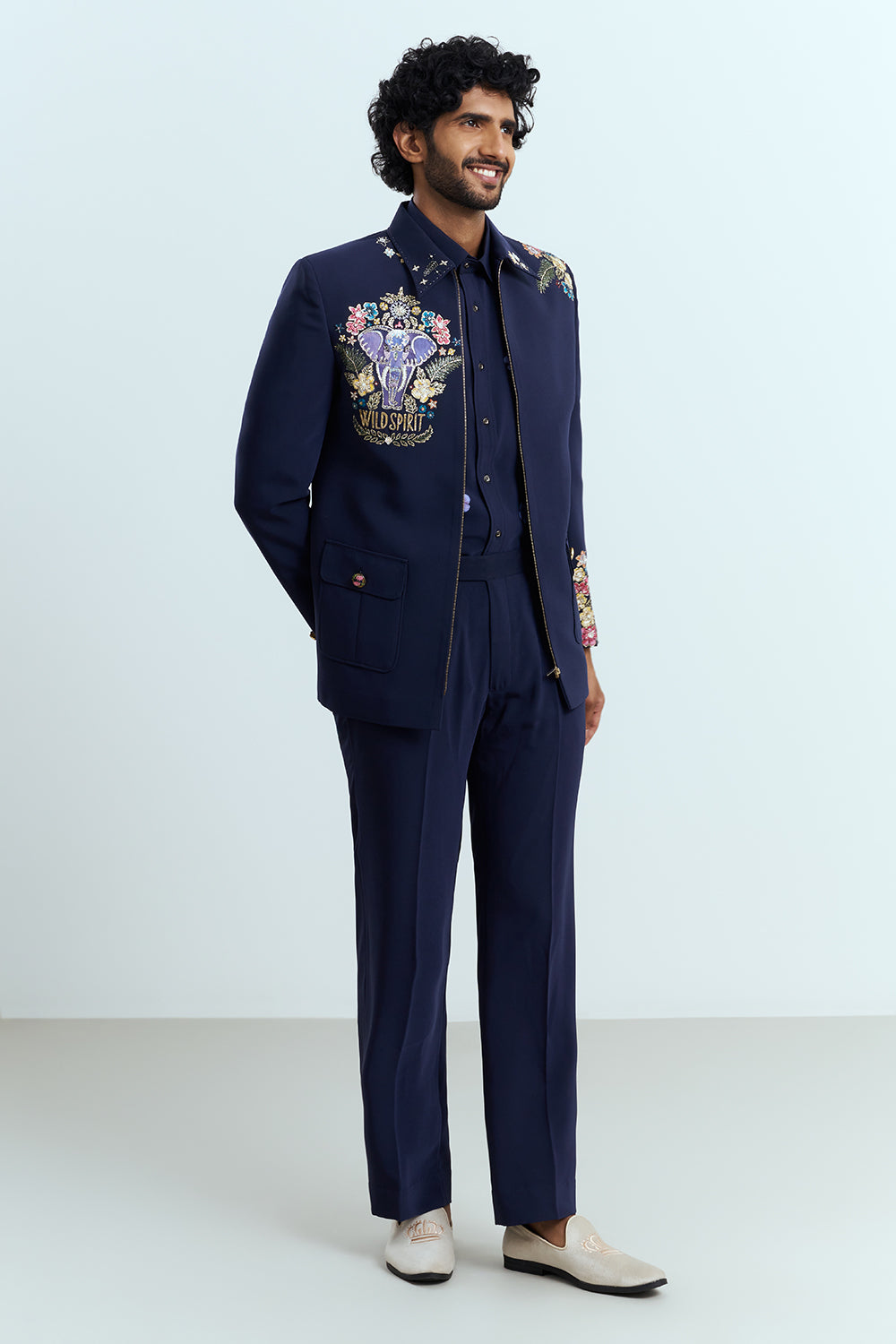 Royal Navy Embroidered Jacket Men's Suit Set