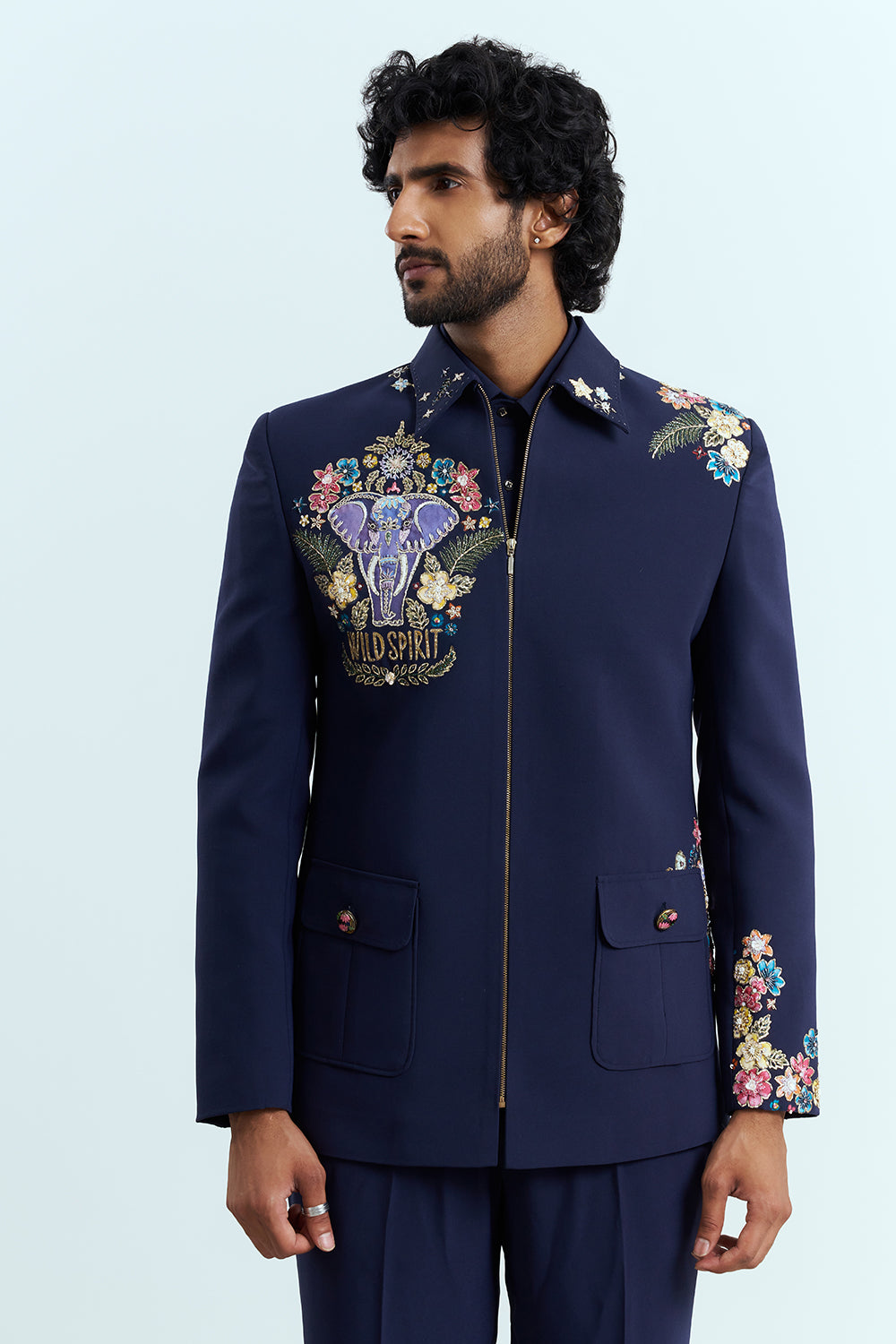 Royal Navy Embroidered Jacket Men's Suit Set