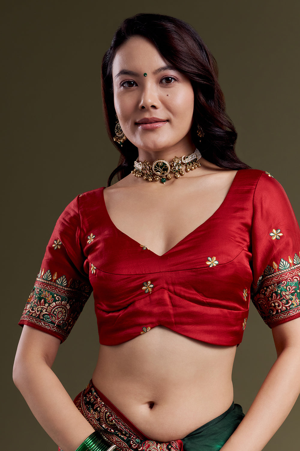 Ruby Heritage Embroidered Saree
