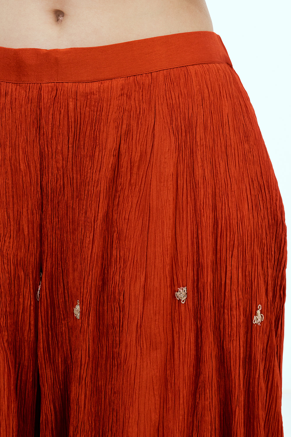 Rust Silk Suit Set with Zardosi Work
