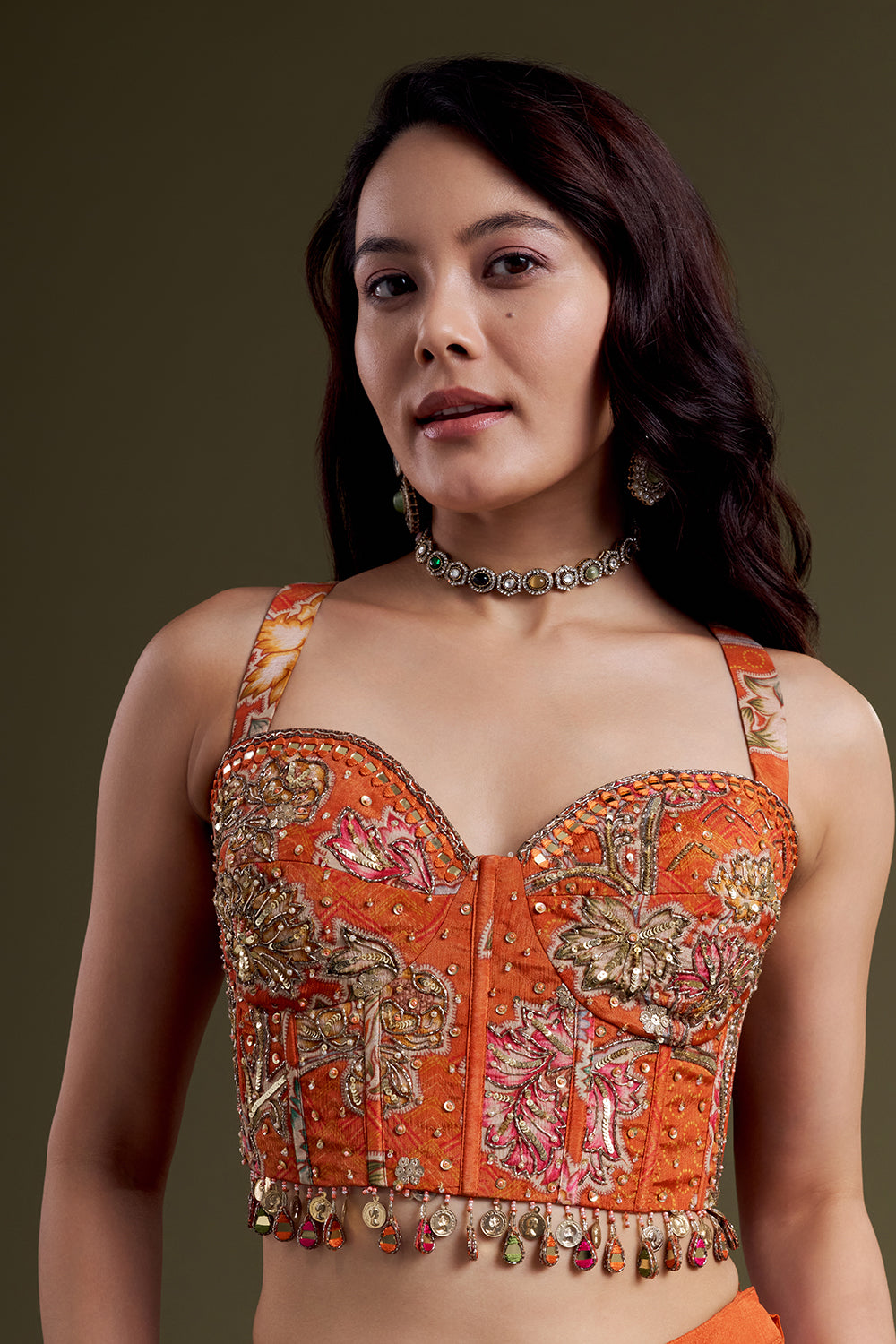 Rust Orange Chiffon Co-ord Set