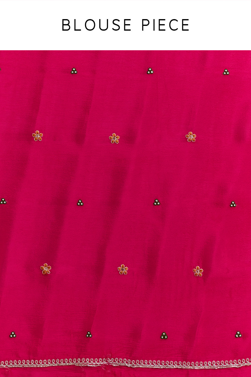 Rust Orange Pure Chiffon Saree with Gold Zari Work And Stitched Blouse