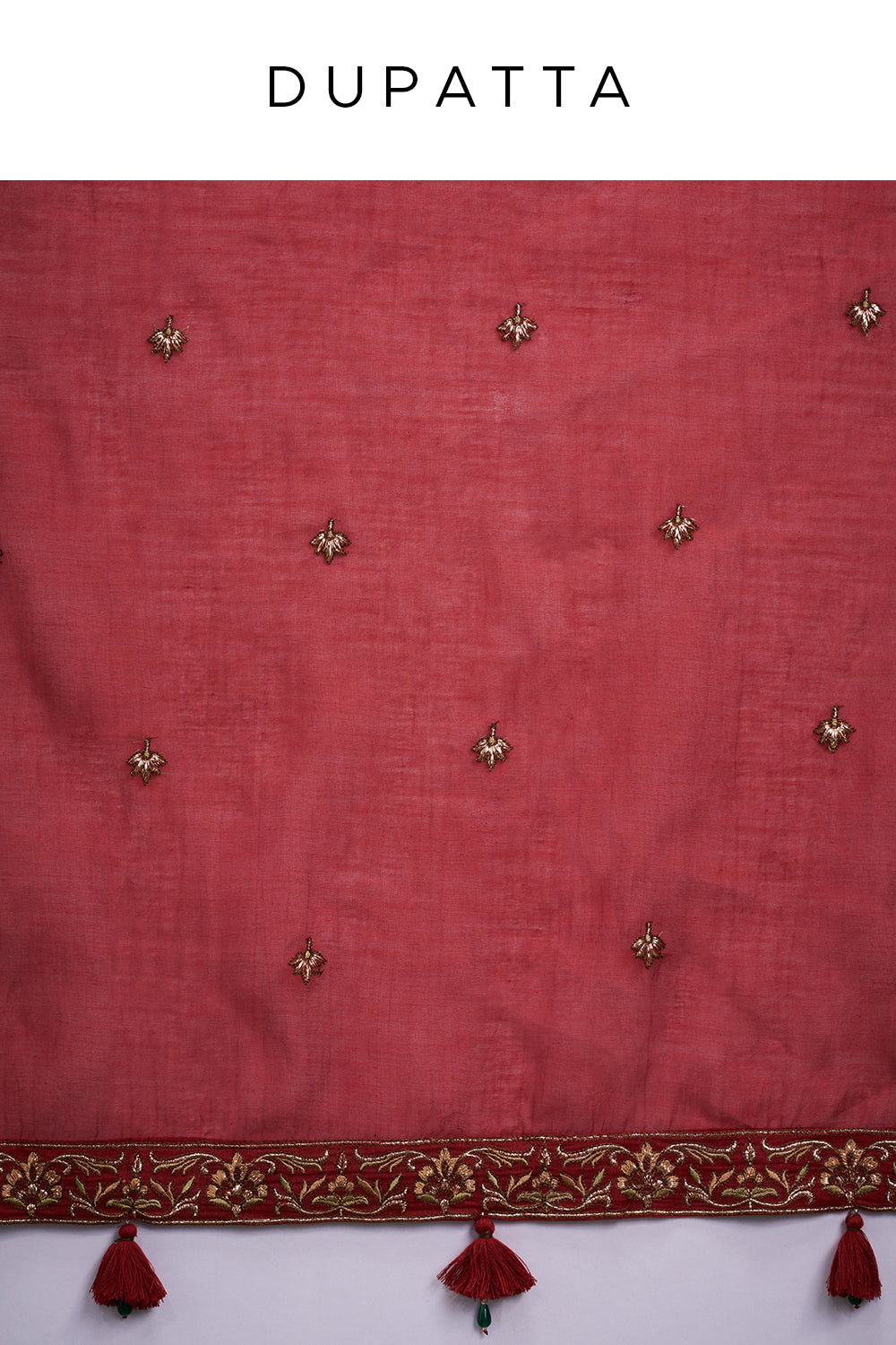 Rust Red Muslin Cotton Indo-Western Suit with Zardozi Work
