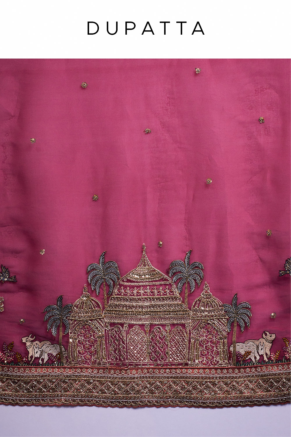 Rust Red Raw Silk Bridal Lehenga with Regal Zardozi Work