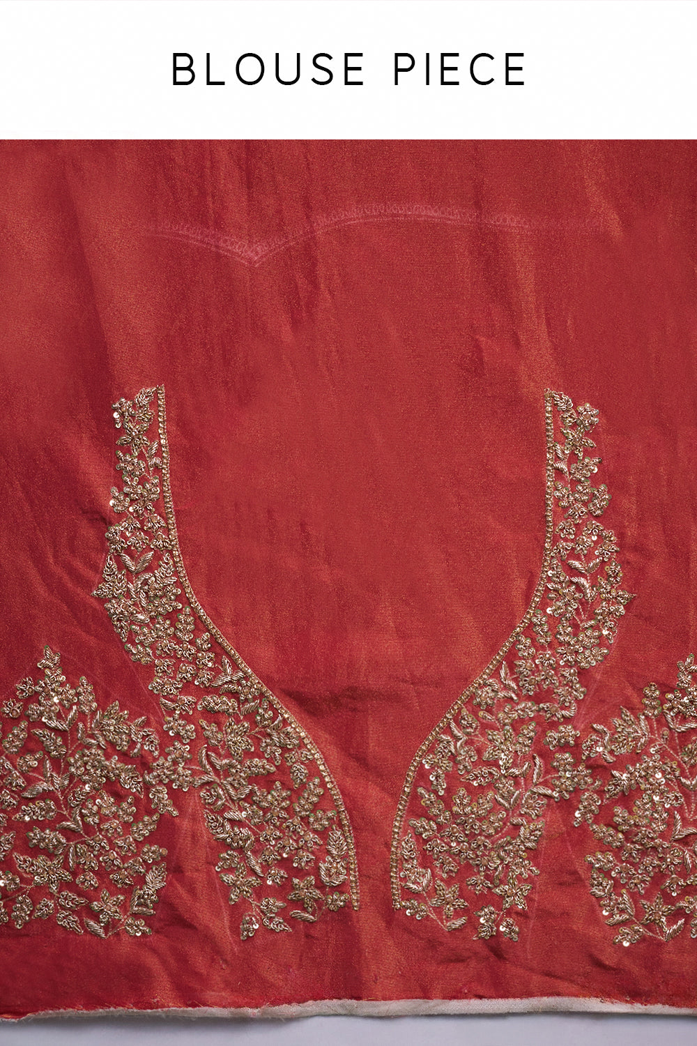 Rust Red Shimmer Tissue Bridal Lehenga with Zardozi and Resham Work