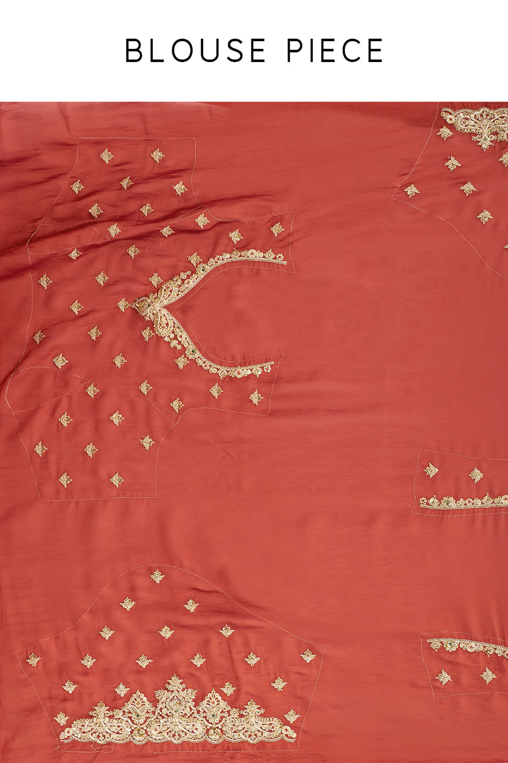 Rust Tissue Silk Saree with Zari and Embellished Border