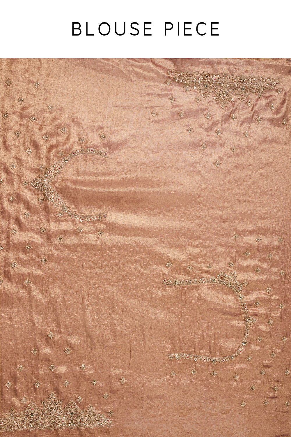 Rust Tissue Silk Saree with Zari and Sequin Work