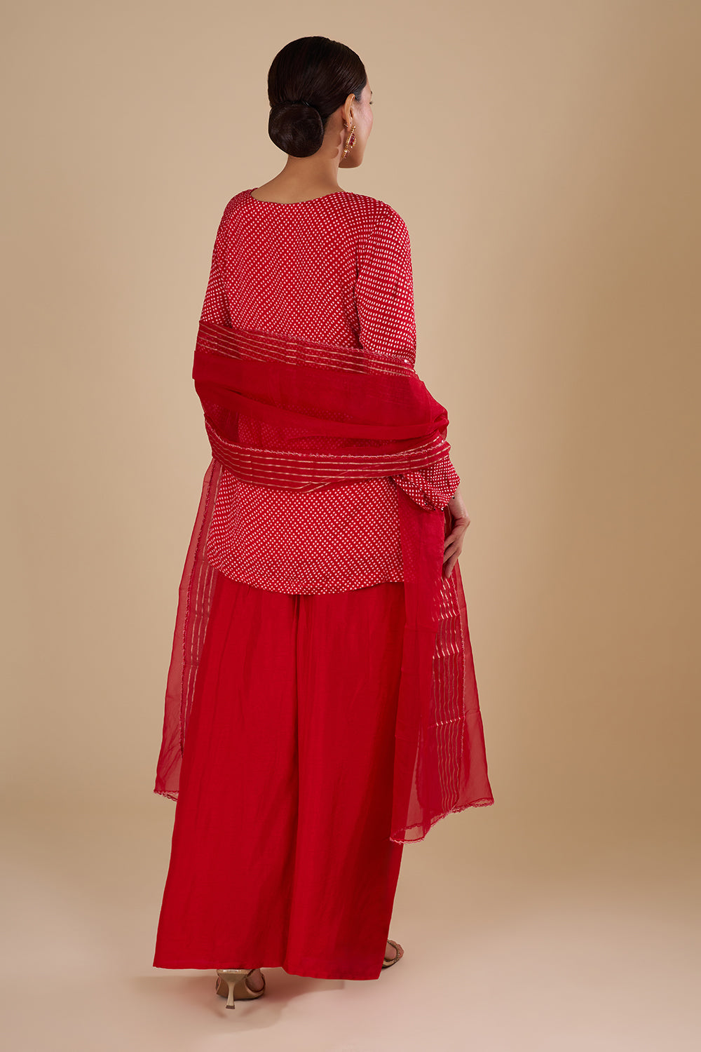 Scarlet Red Cotton Silk Kurta Set