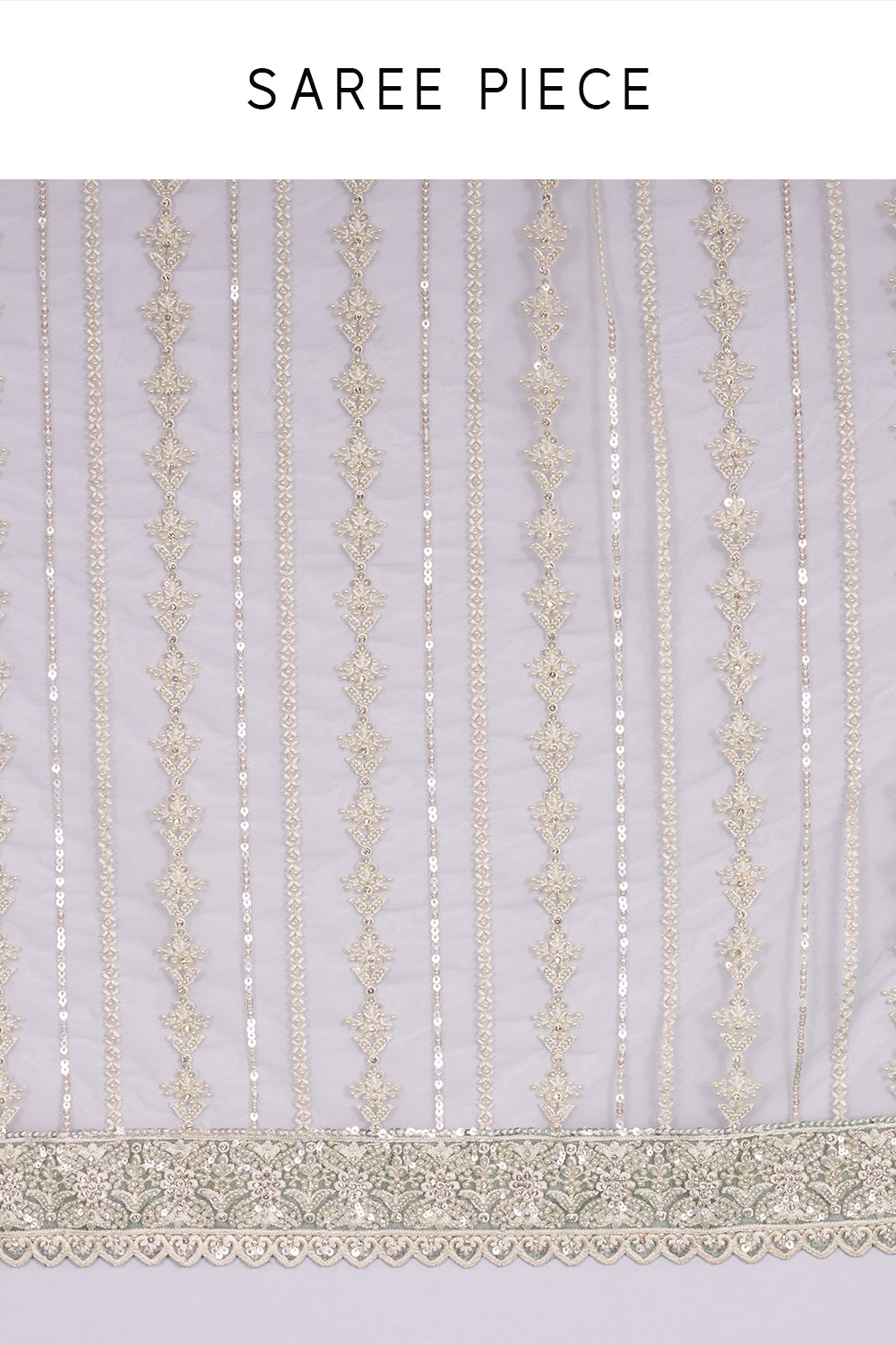 Sea Green Net Embroidered Saree with Resham Embroidery and Stitched Blouse