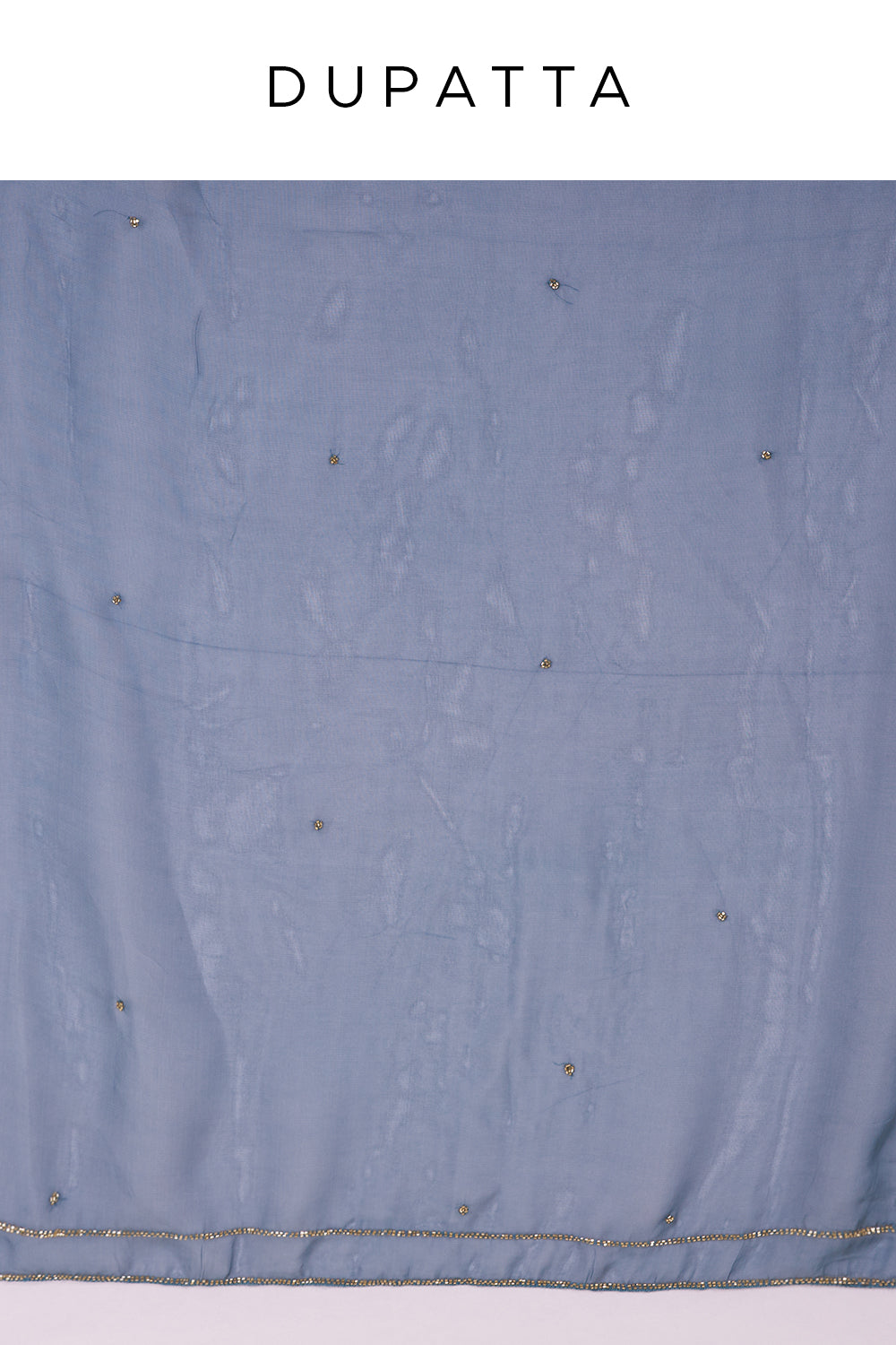 Steel Blue Silk Blend Kurta Sharara Set