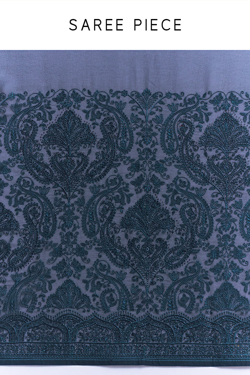 Teal Blue Georgette Saree with Resham Detailing