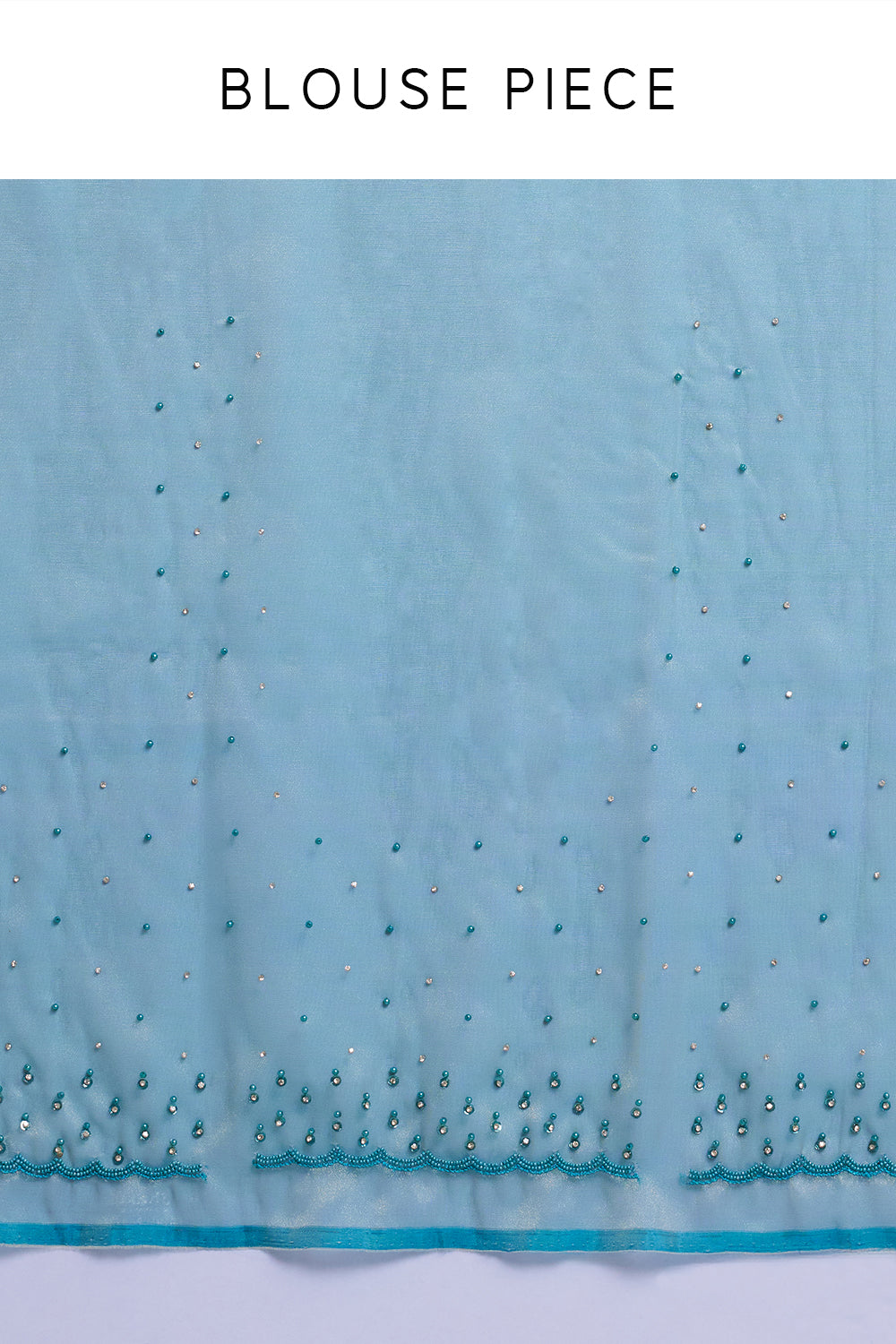 Teal Green Shimmer Organza Embellished Saree