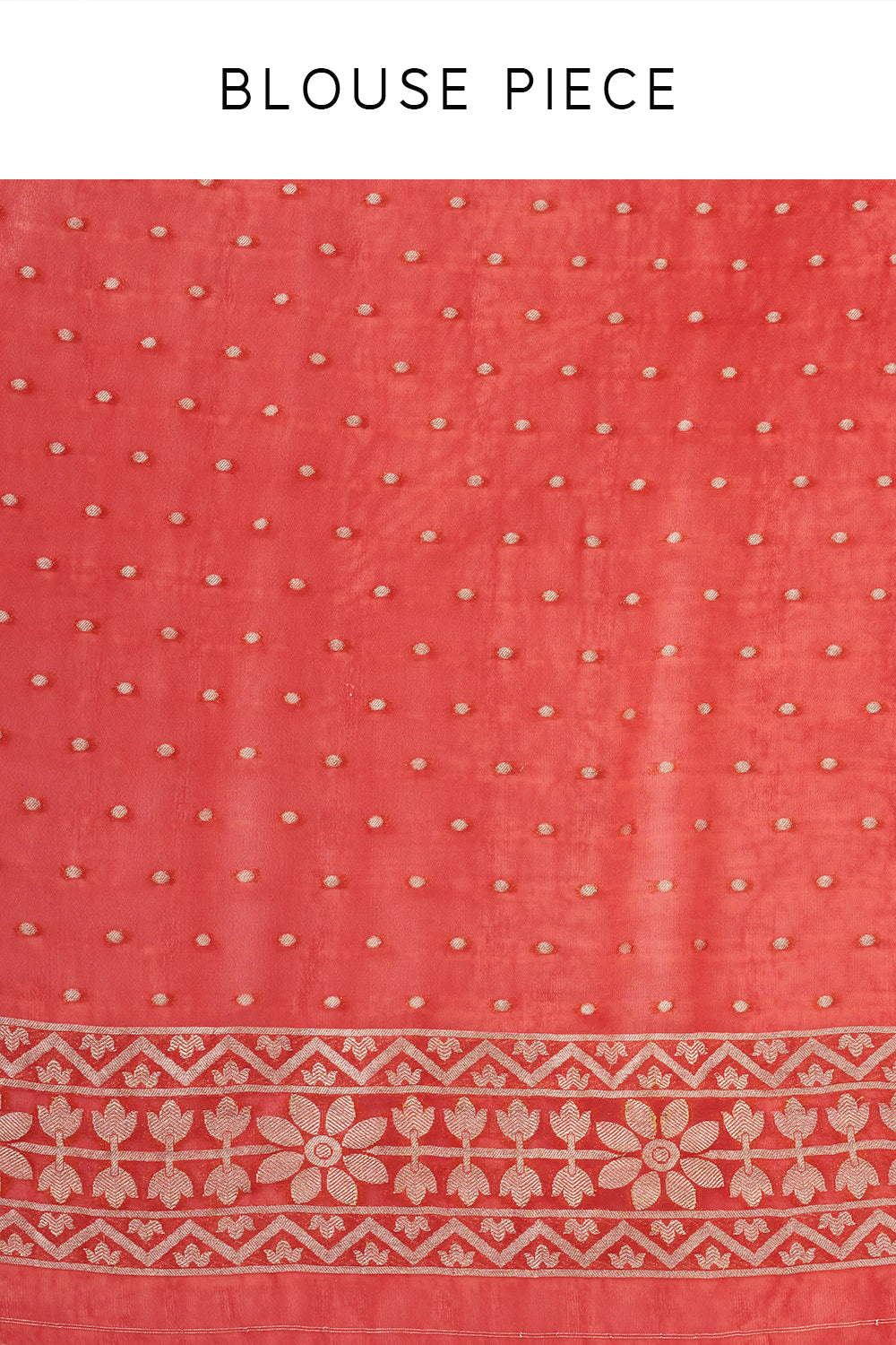 Tomato Red Khadi Georgette Woven Saree with Floral Designs