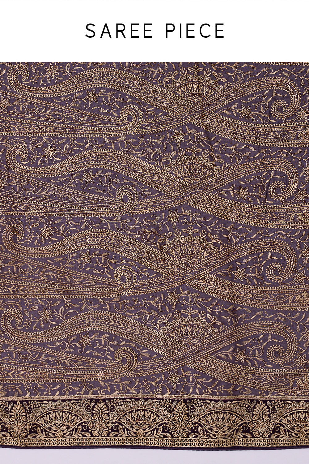 Violet Georgette Saree with Resham Embroidery