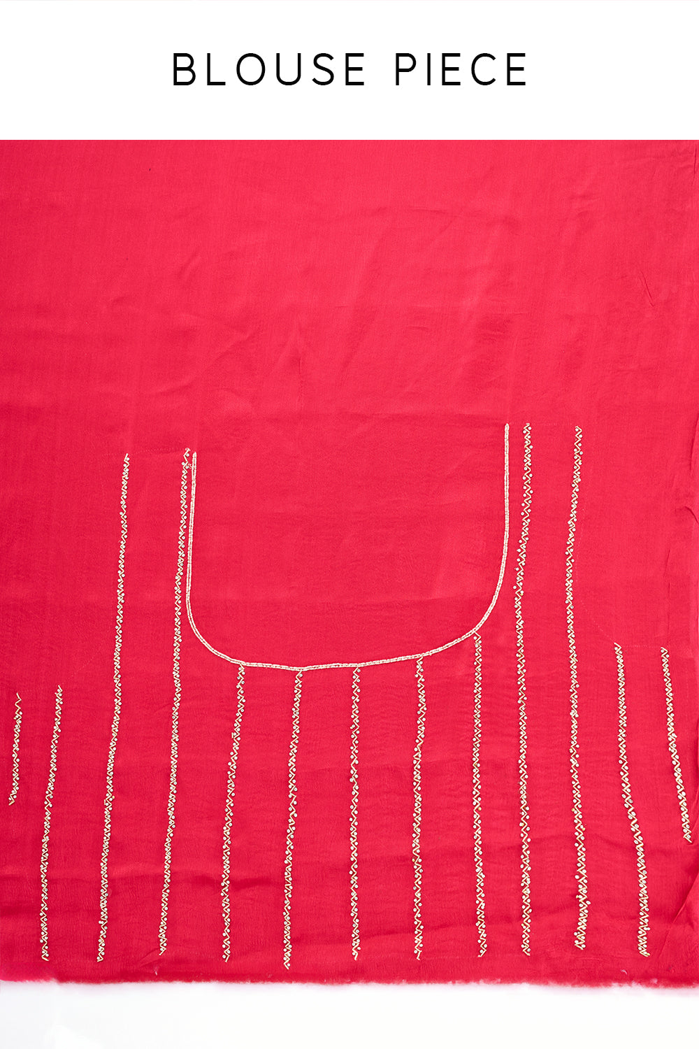 White and Hot Pink Satin Stripe Pattern Saree with Embroidered Border