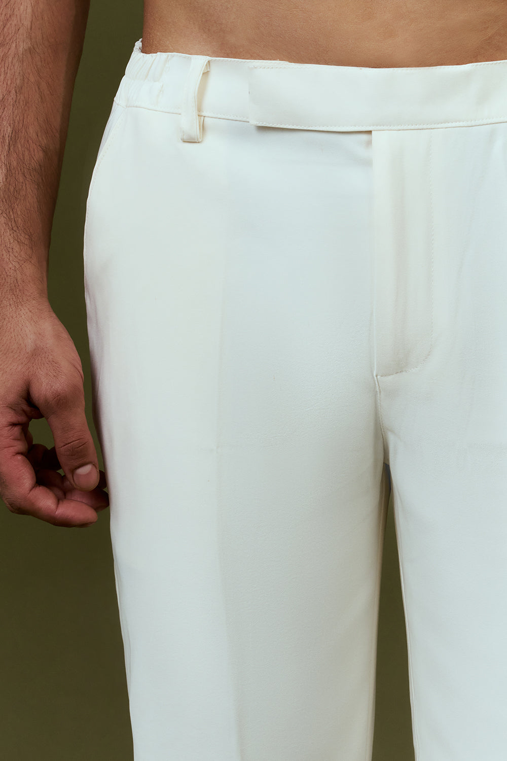 White Premium Crepe Mens Kurta Set with Handwork